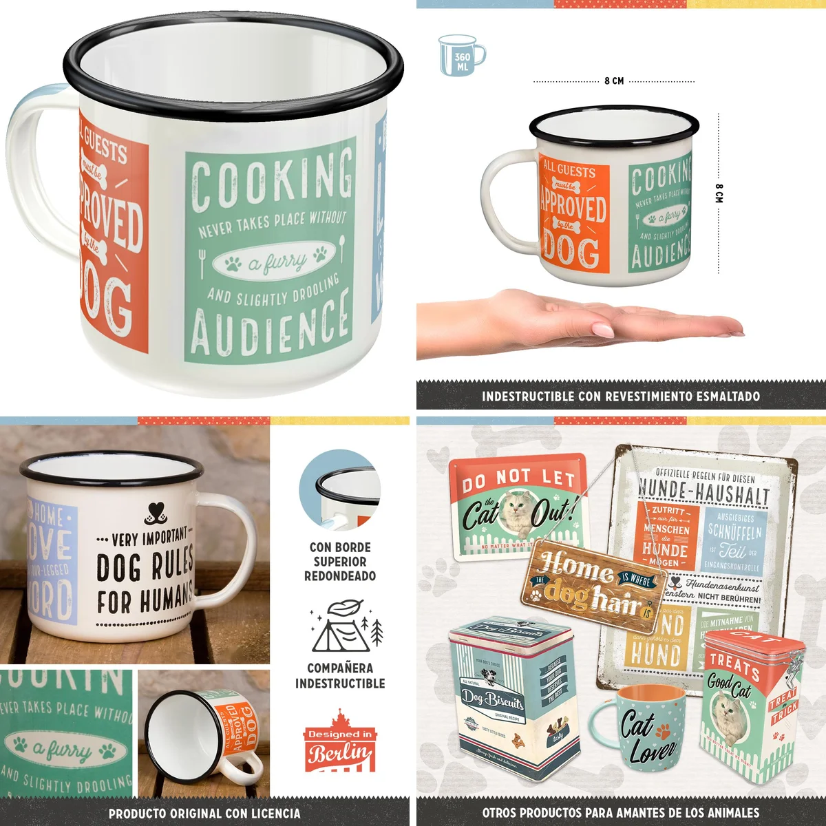 Taza Esmaltada Retro: Tu Compañera Perruña con Estilo Vintage