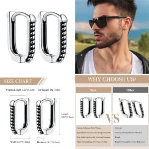 Aros Góticos Corazón/Triángulo: Acero Inox. Estilo Punk