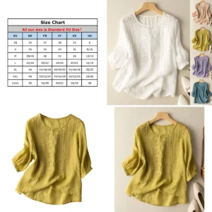 Blusa Lino Verano Mujer: Estilo Vintage Casual