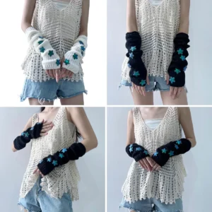 Guantes Largos Estrella Y2K: Estilo Harajuku y Punk