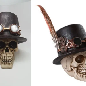 Sombrero Steampunk Calavera con Gafas: Detalle Épico