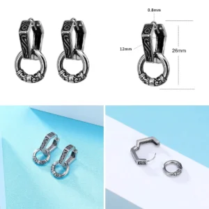 Pendientes Hexagonales Góticos y Punk: Estilo Unisex