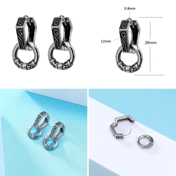 Pendientes Hexagonales Góticos y Punk: Estilo Unisex