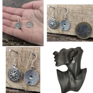 Pendientes Brújula Vikinga: Plata Auténtica para Tu Estilo