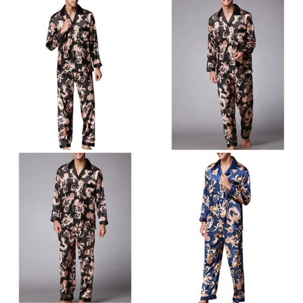 Pijama Satén Retro: Comodidad Oscura con Estilo