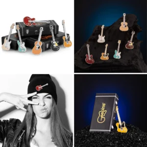 Pines Guitarra Esmalte: Pack 6 Joyas Musicales
