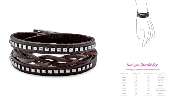 Pulsera Cuero Punk Múltiple Vuelta Remaches