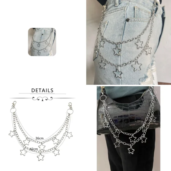 Cadena Y2K Estrella Punk: Tu Estilo Sin Compromisos