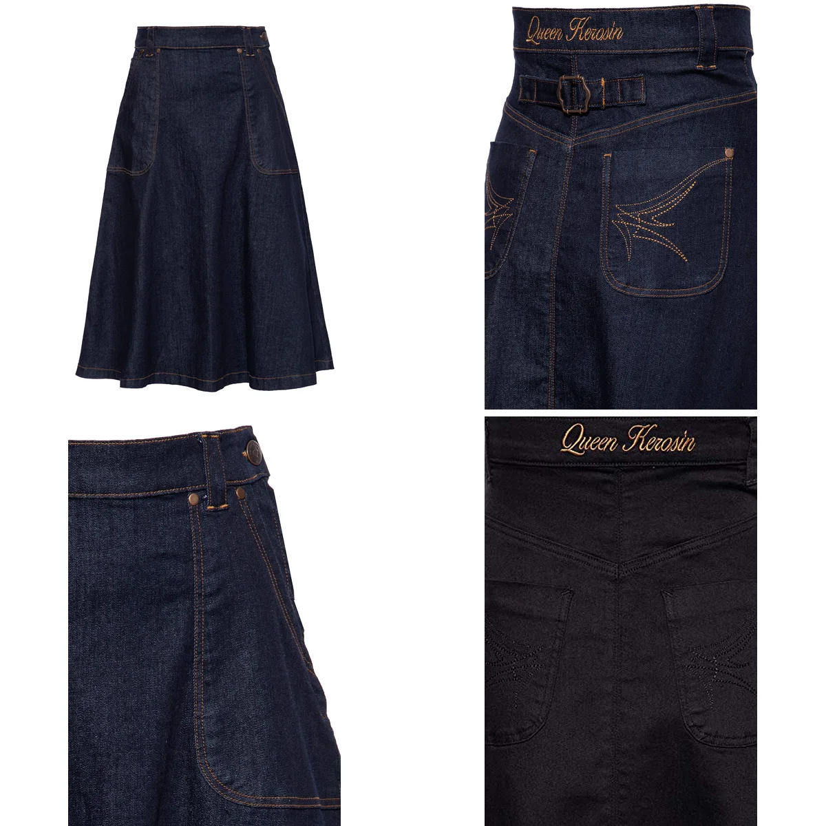 Queen Kerosin: Falda Vaquera Vintage con Estilo A