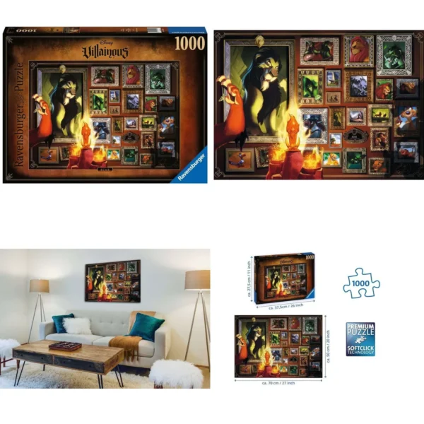 Puzzle Disney Villanos: Scar - 1000 Piezas para Mentes Oscuras