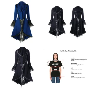 Abrigo Steampunk Gótico Elegante: Estilo Vintage para Noches Inolvidables