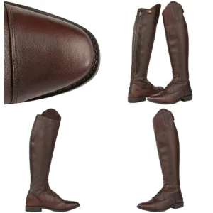 Rhinegold Elite Luxus: Botas de Piel Marrón para Rockeros y Punkeros