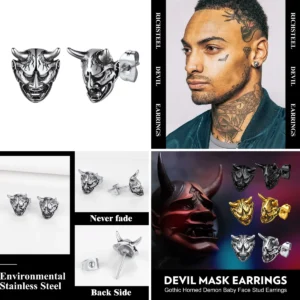 Pendientes Dragón y Calavera Gótica: Estilo Auténtico