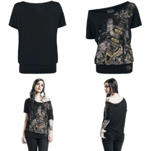 Rock Rebel: Camiseta Negra con Guitarra Rockera