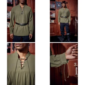 Camisa Renacentista Hombre: Estilo Pirata y Steampunk