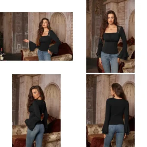 Blusa Victoriana Escarlata: Elegancia Gótica Diaria