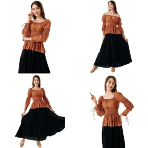 Blusa Renacentista SCARLET DARKNESS: Tu Look Medieval Auténtico