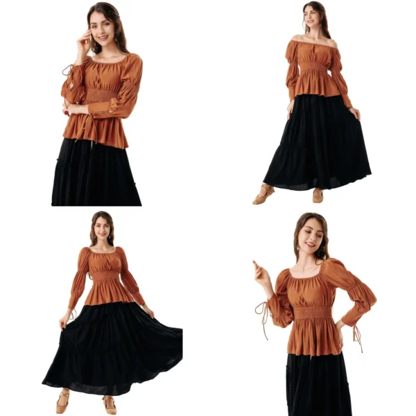 Blusa Renacentista SCARLET DARKNESS: Tu Look Medieval Auténtico