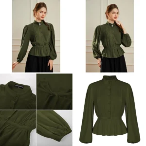 Blusa Victoriana SCARLET DARKNESS: Elegancia Gótica con Toque Medieval