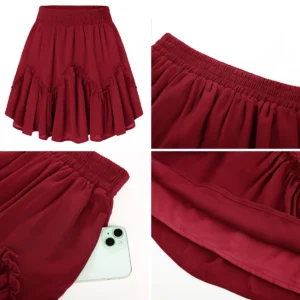 Minifalda Gótica Elástica con Volantes de Cintura Alta