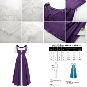 Vestido Renacentista Scarlet Darkness: Elegancia Gótica con Bolsillos