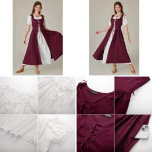 Vestido Renacentista SCARLET DARKNESS: Elegancia Medieval Auténtica