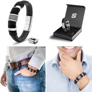 Pulsera Cuero SERASAR: Estilo Robusto con Cierre Acero