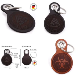 Llavero Cuero Grabado Samunshi: Estilo Único y Duradero