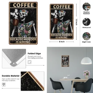 Letrero Calavera Café: ¡Dale Carácter a tu Rincón Oscuro!