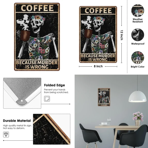 Letrero Calavera Café: ¡Dale Carácter a tu Rincón Oscuro!