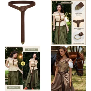 Cinturón Cuero Medieval: Estilo Gótico y Renacentista