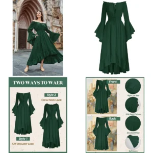 Vestido Renacentista Scarlet Darkness: Elegancia Oscura