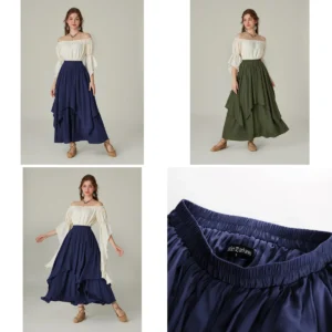 Falda Renacentista Doble Capa: Elegancia Oscura y Versátil