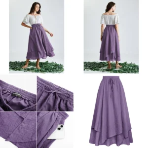 Falda Larga Renacimiento con Bolsillos