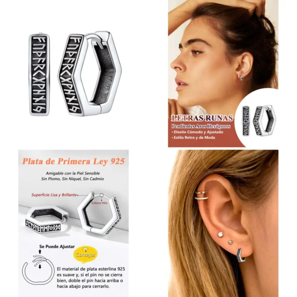 Aros Vikingos Plata 925: Estilo Gótico y Rebelde