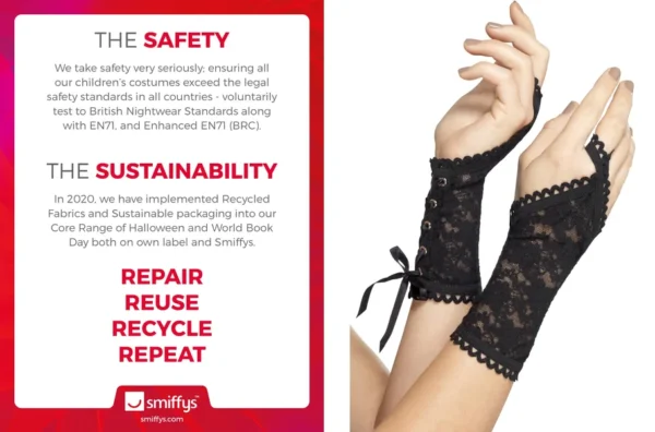 Guantes de Encaje Smiffys: Elegancia Alternativa con Detalles Clásicos