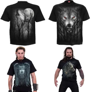 Camiseta Lobo Espiral: Estilo Gótico y Calidad Duradera