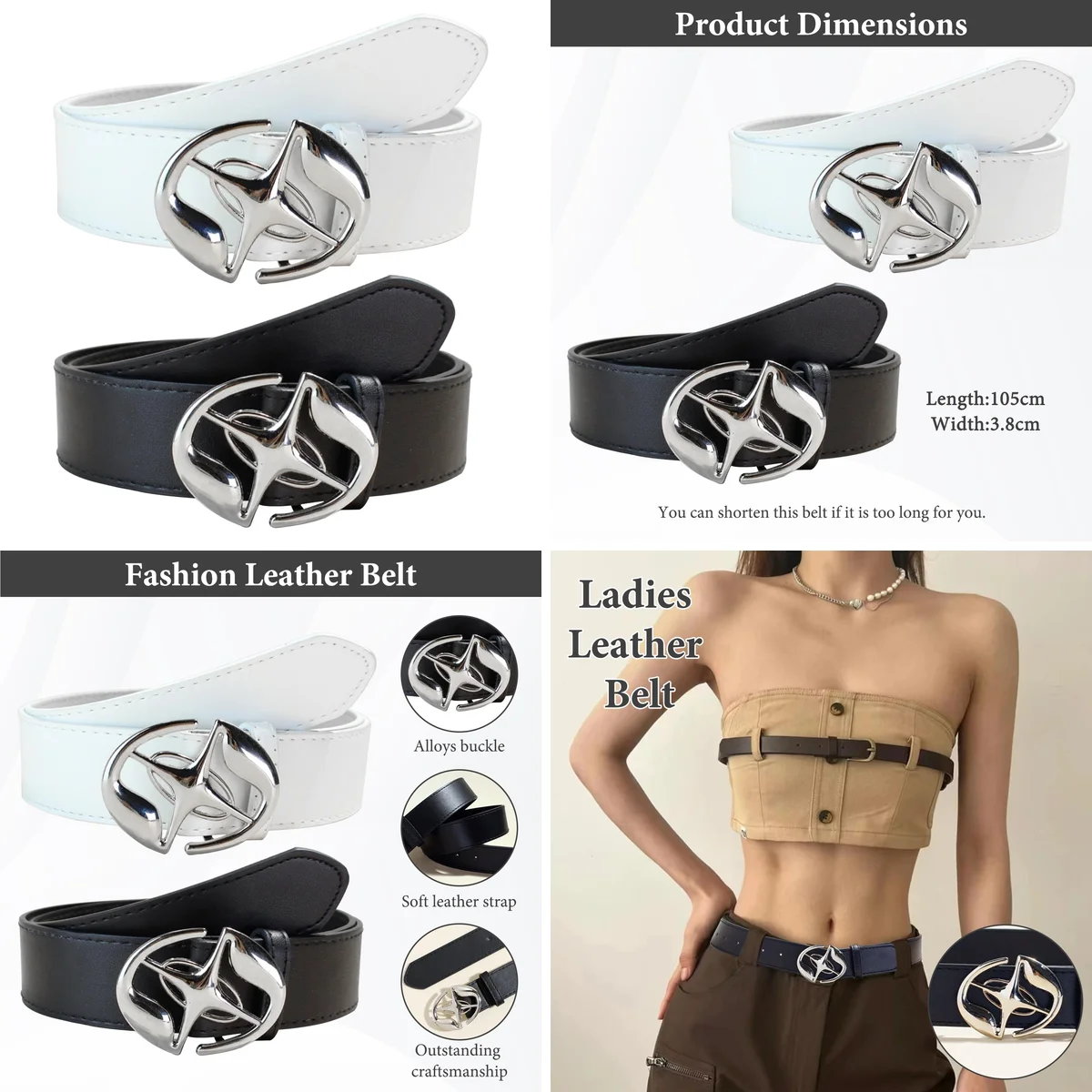 Cinturón Gótico Punk Luna & Estrella: Estilo Y2k Inmediato