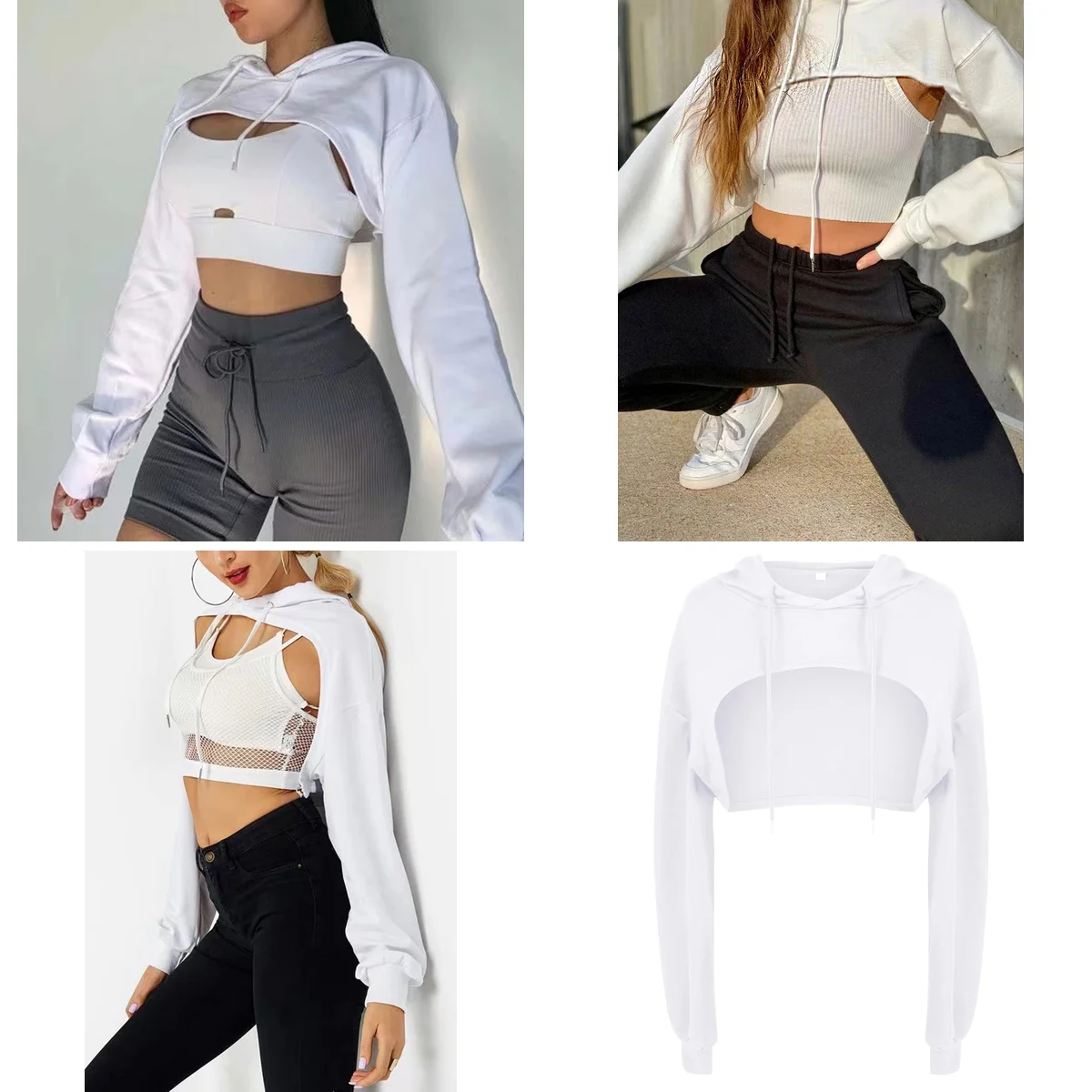 Sudadera Punk Blanca Mujer XXL: Estilo Audaz y Confort