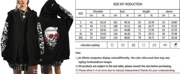 Sudadera Y2K Calavera: Estilo Gótico y Urbano