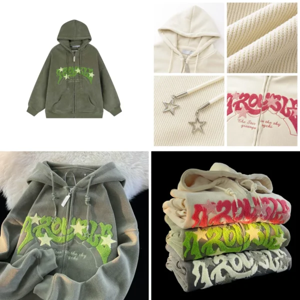 Sudadera Y2K Estrellas: Tu Imprescindible Gótico Urbano