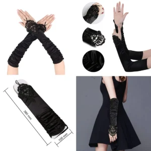 Guantes de Encaje Largo: Elegancia Oscura para Eventos