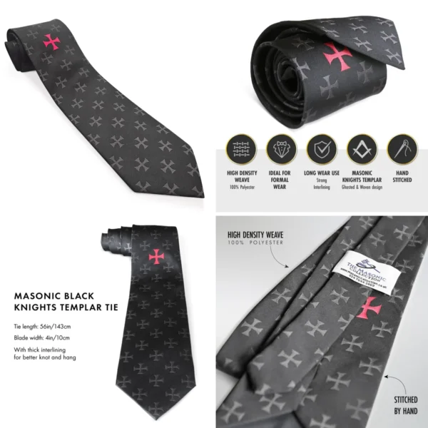 Corbata Templaria Negra: Elegancia Gótica y Metal
