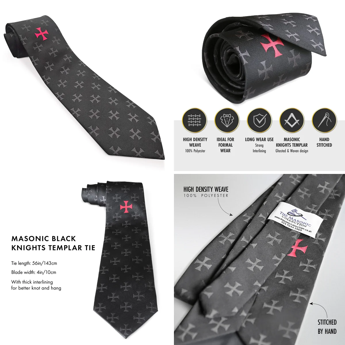 Corbata Templaria Negra: Elegancia Gótica y Metal