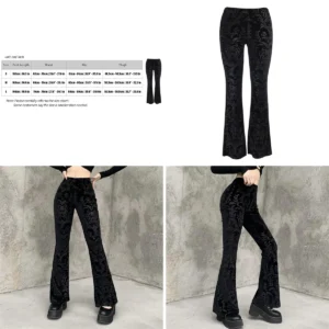 Pantalones Góticos Negros Acampanados: Estilo y Comodidad