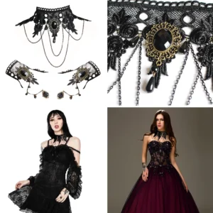 Gargantilla Vampiro Encaje Steampunk: ¡Estilo Oscuro Sin Compromisos!