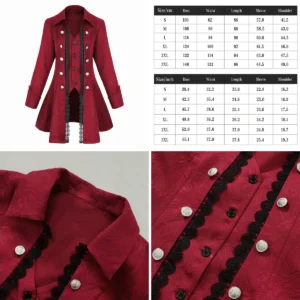 Chaqueta Pirata Renacentista: Estilo Gótico y Steampunk