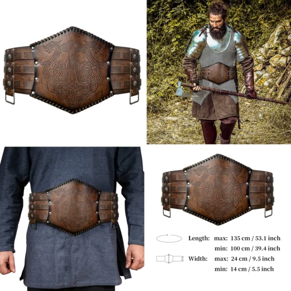 Cinturón Vikingo Grabado: Estilo Medieval para Aventureros