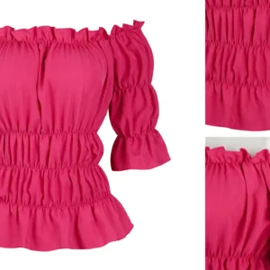 Blusa Renacentista Rosa Victoriana XXXL: Estilo Gótico y Steampunk