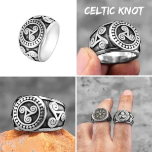 Anillo Vikingo Nudo Celta: Acero y Titanio